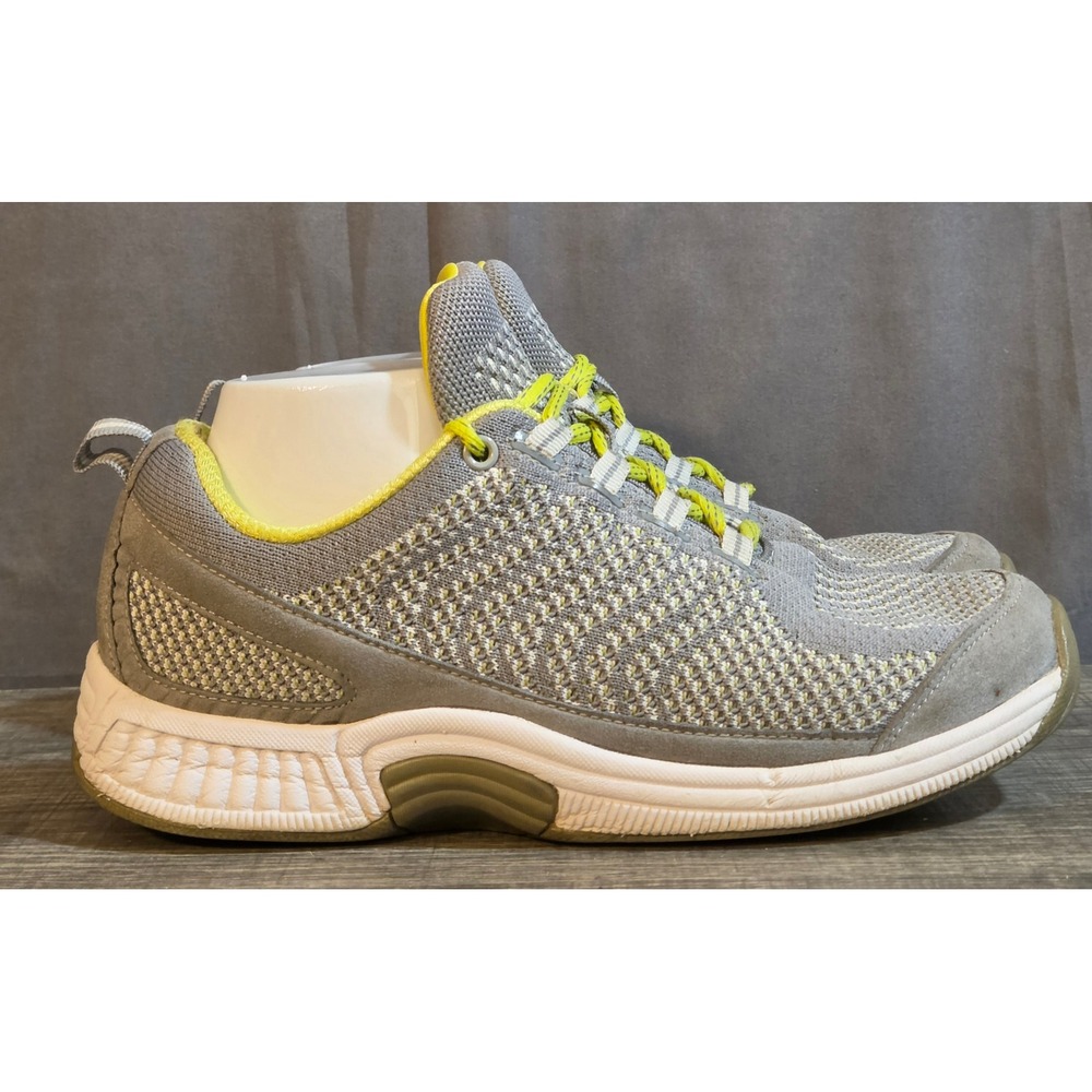 Orthofeet Biofit Coral Knit Walking Shoes Women's Size 7.5 Gray Yellow